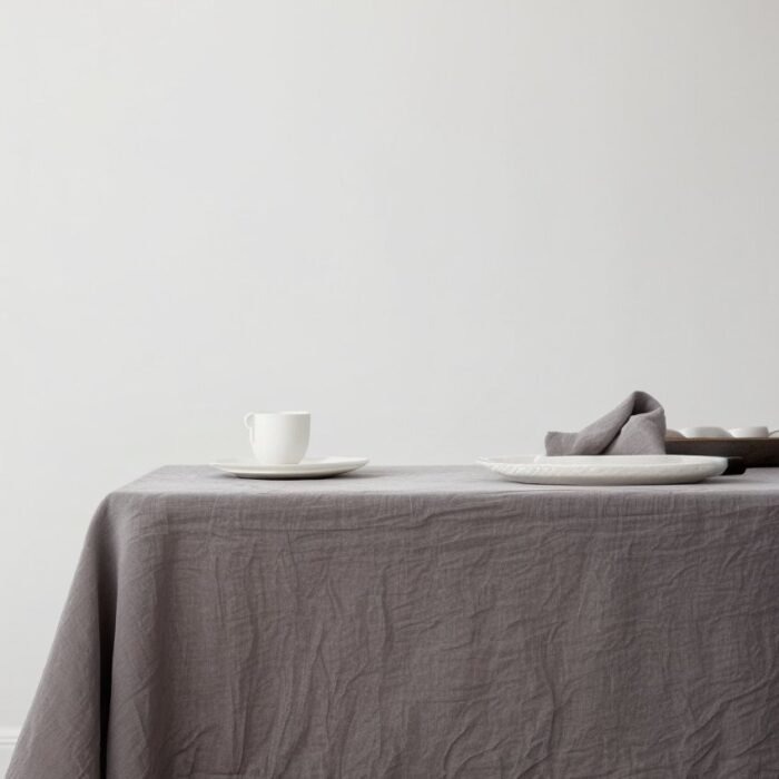 Obrus lniany - antracytowy