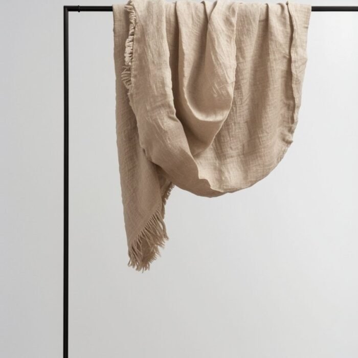 Narzuta lniana Freya - Biszkopt