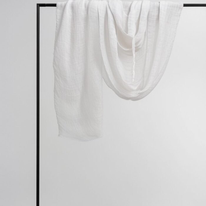 Narzuta lniana Freya - Śnieg